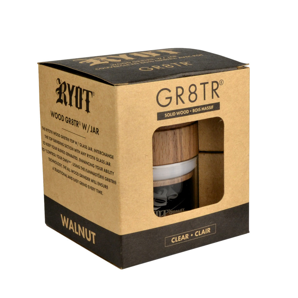 RYOT Solid Wood GR8TR Top w/ Glass Jar