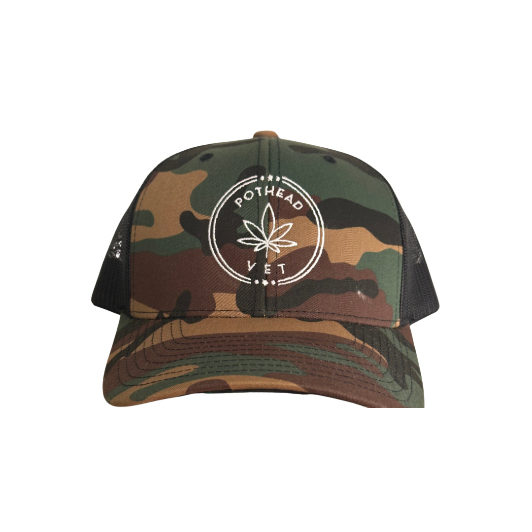 pothead Pothead Vet Snap Back Trucker Hat PHP