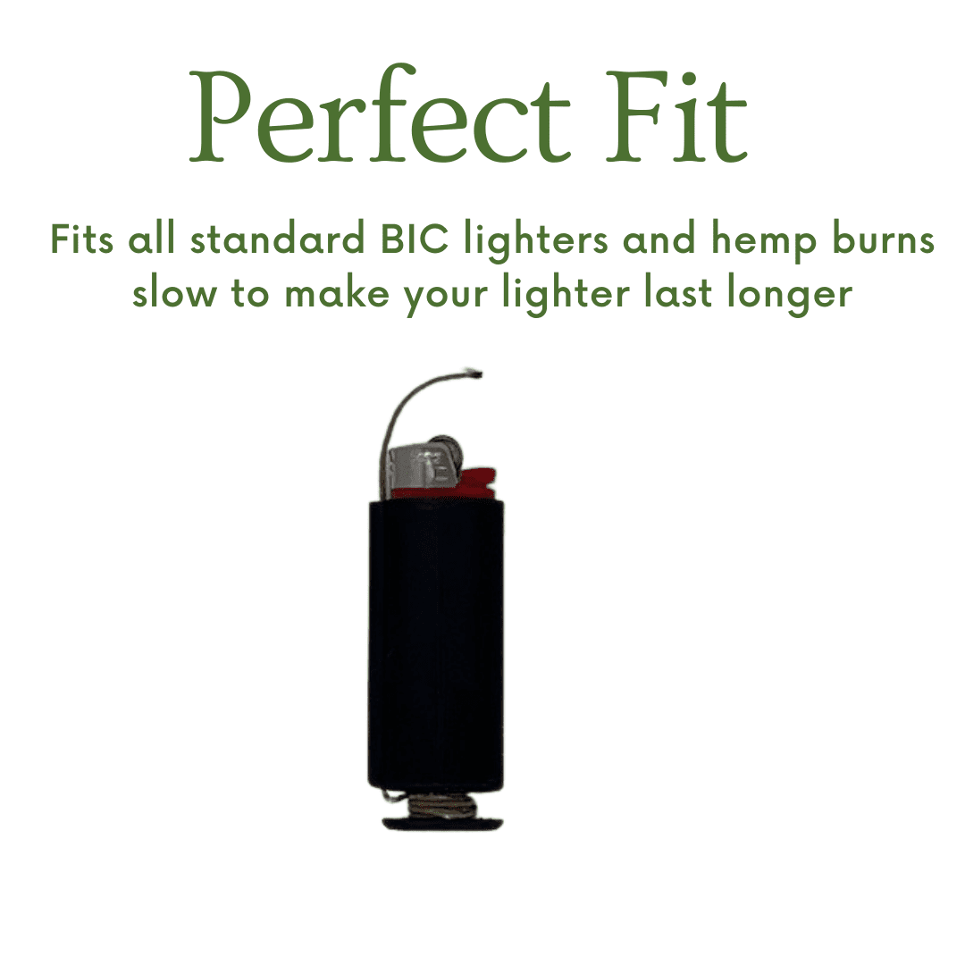 Hemp Wick Lighter Case - Fits Standard Lighters - Easy to Use Hemp Feeder for Slower & More Natural Flame