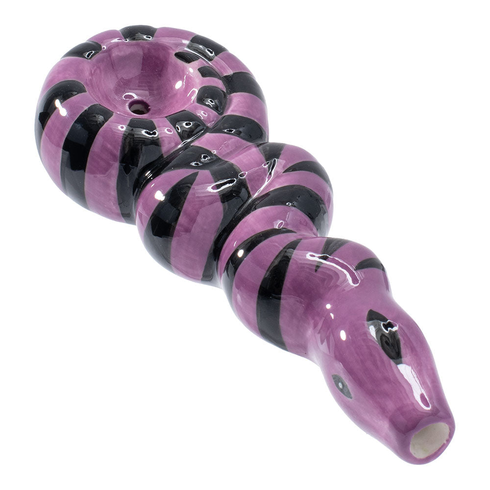 Wacky Bowlz Purple Snake Ceramic Pipe - 4.5"