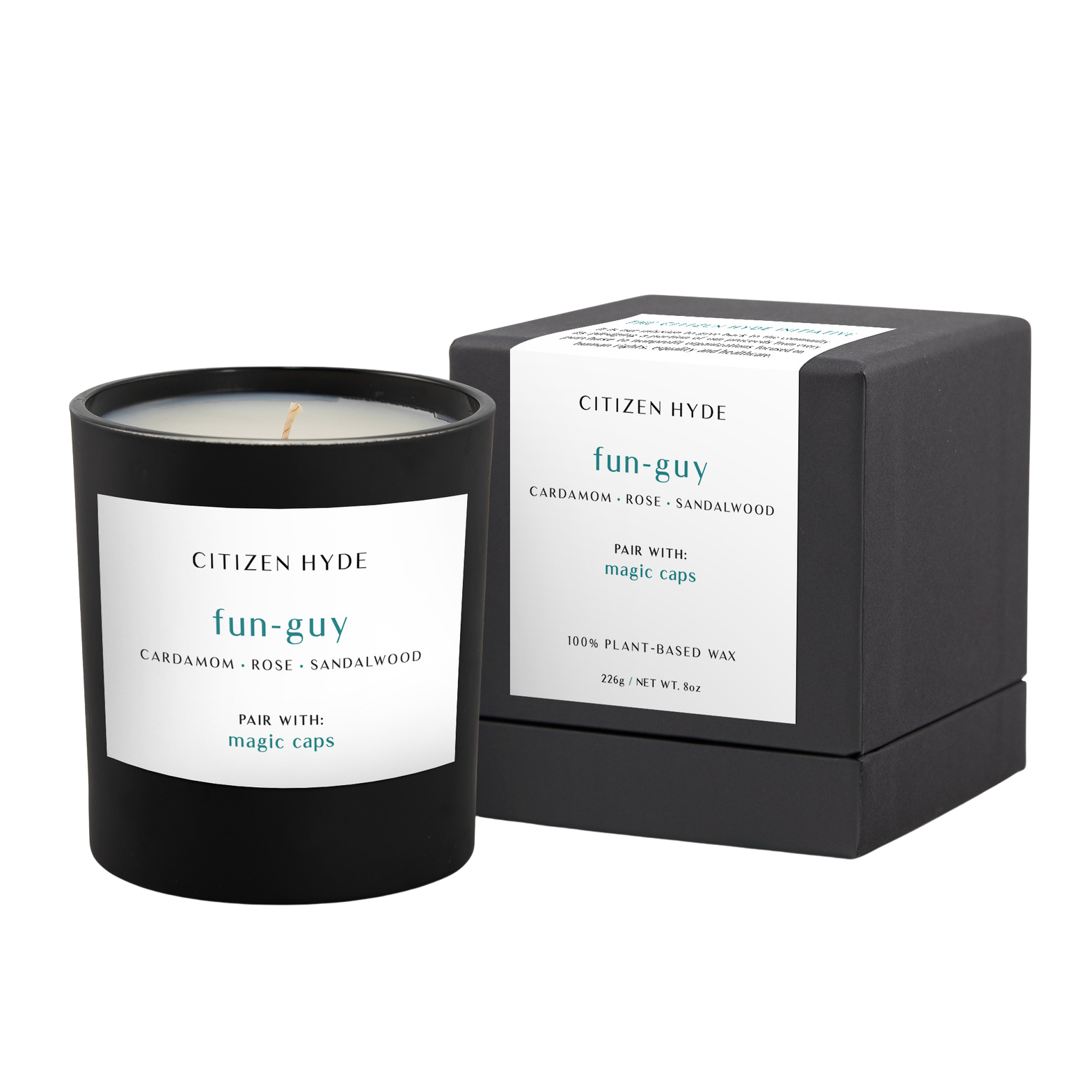 fun-guy Citizen Hyde candle, pair with magic caps